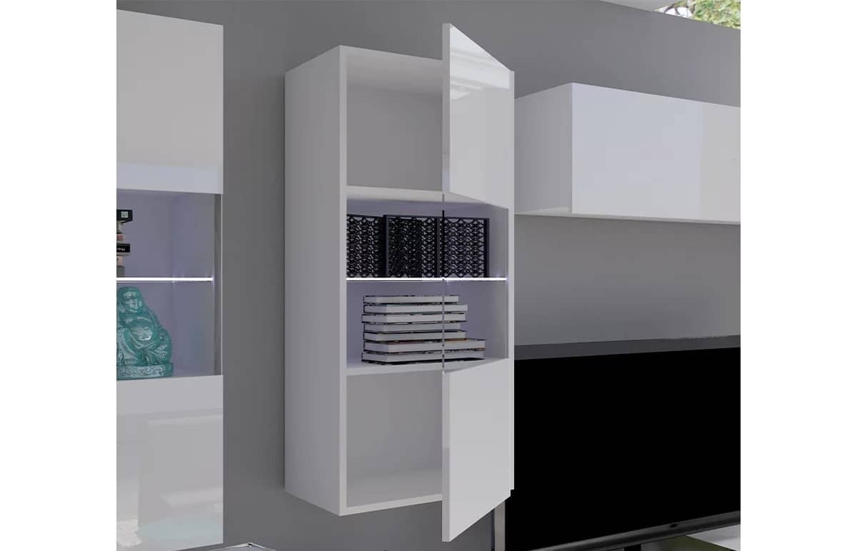 Pakabinama vitrina PAVA, balta, 45x32x117 cm