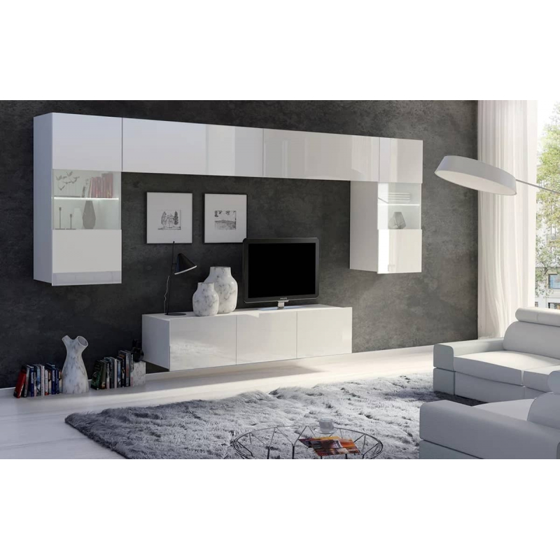 Pakabinama vitrina PAVA, balta, 45x32x117 cm