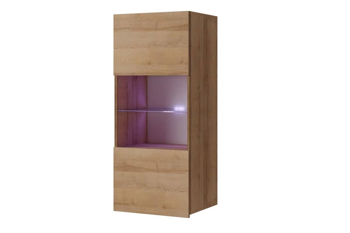 Pakabinama vitrina PAVA, ąžuolo, 45x32x117 cm
