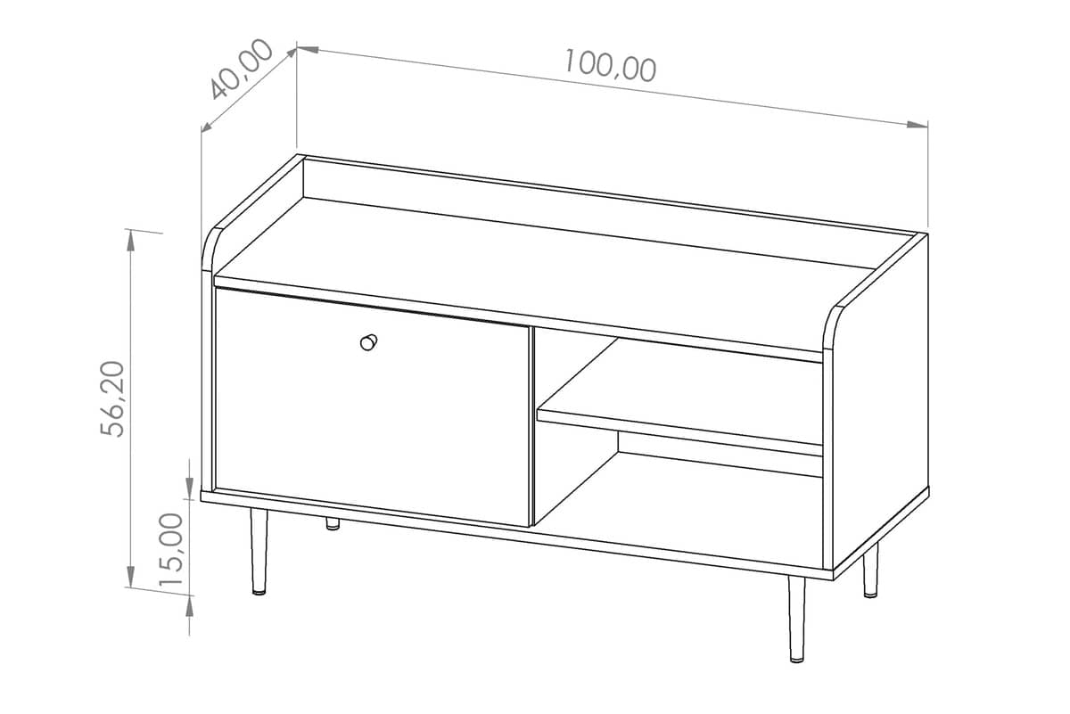 TV staliukas CHRISTI, 100x40x56 cm