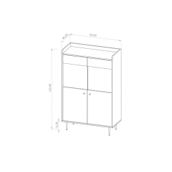 Vitrina CHRISTI, 90x40x140 cm