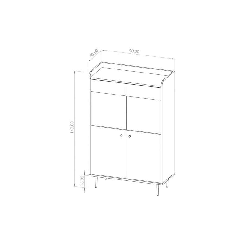 Vitrina CHRISTI, 90x40x140 cm
