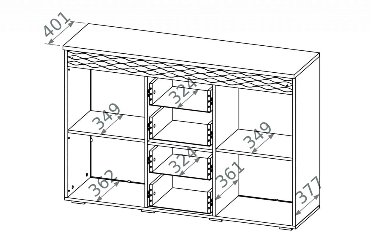 Plati komoda VANO, 138x40x94 cm