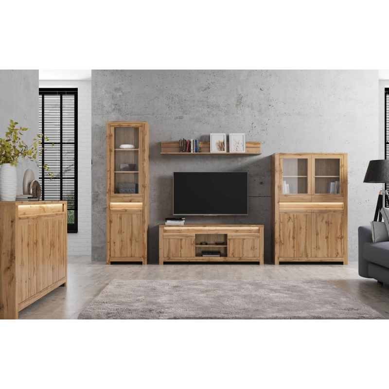 Siaura vitrina SKELA, 59x40x210 cm