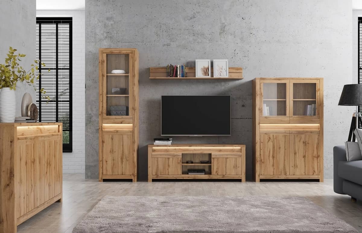 Siaura vitrina SKELA, 59x40x210 cm