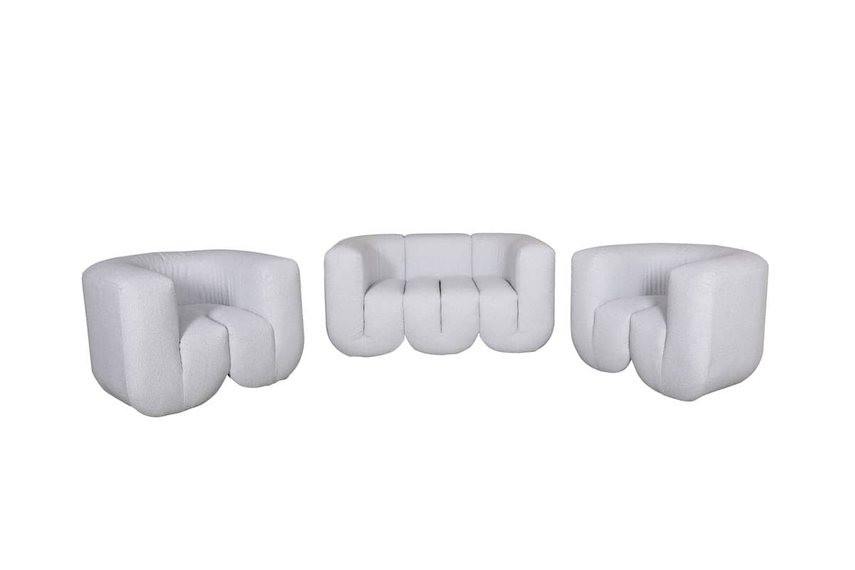 Sofa NUA, pilka-balta, 150x85x75 cm