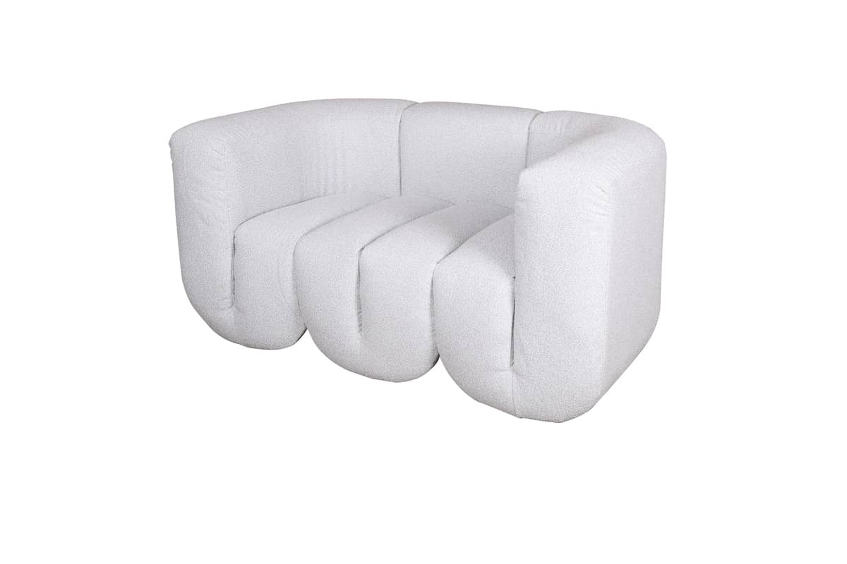 Sofa NUA, pilka-balta, 150x85x75 cm