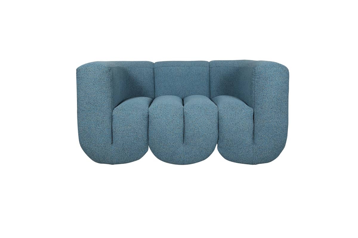 Sofa NUA, mėlyna-juoda, 150x85x75 cm