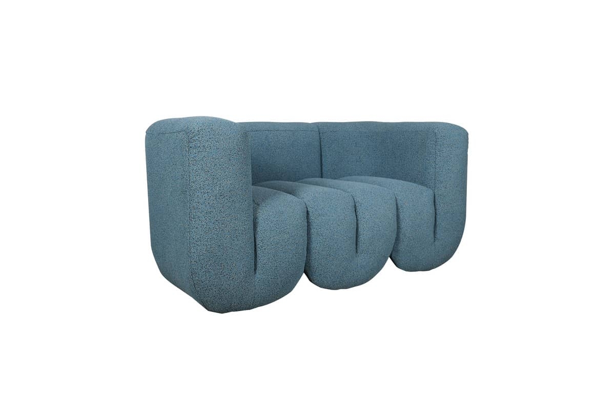 Sofa NUA, mėlyna-juoda, 150x85x75 cm