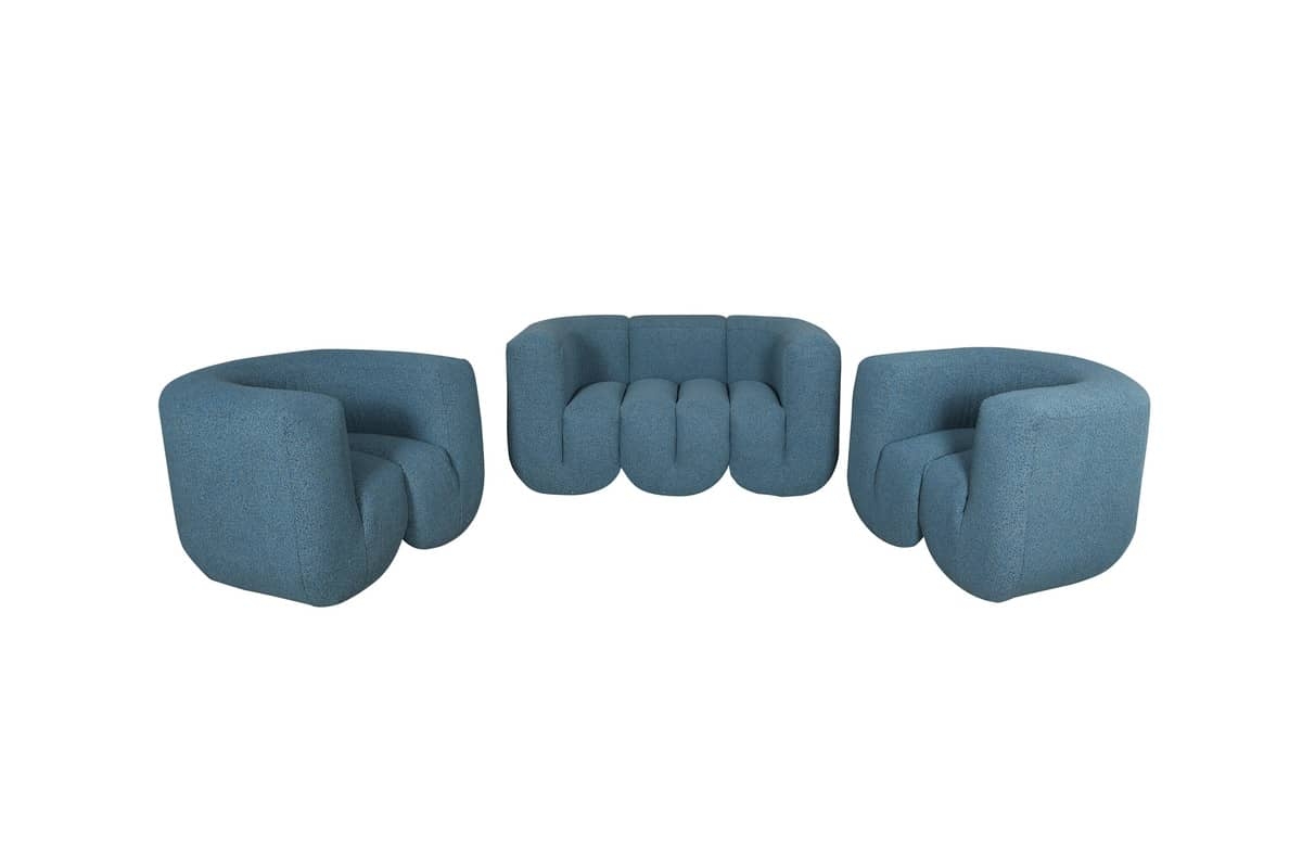 Sofa NUA, mėlyna-juoda, 150x85x75 cm