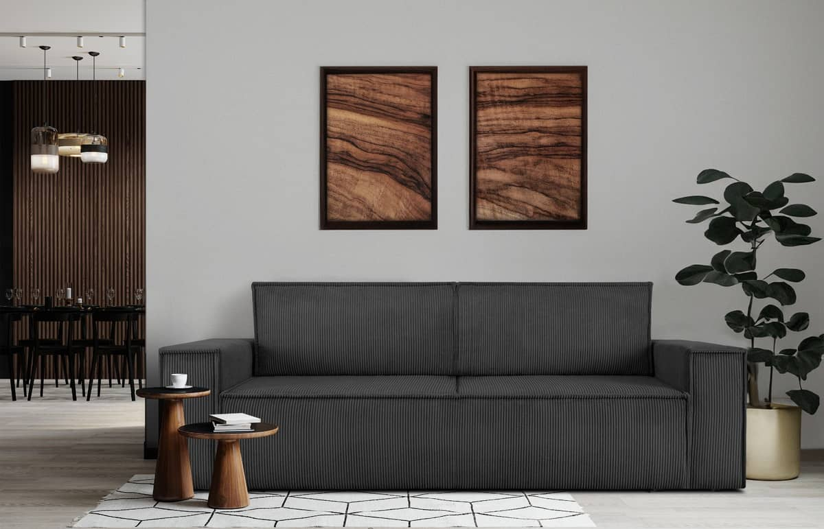 Sofa NAPA, tamsiai pilka, 244x101x89 cm