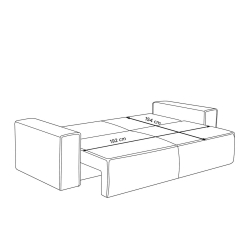 Sofa NAPA, tamsiai pilka, 244x101x89 cm