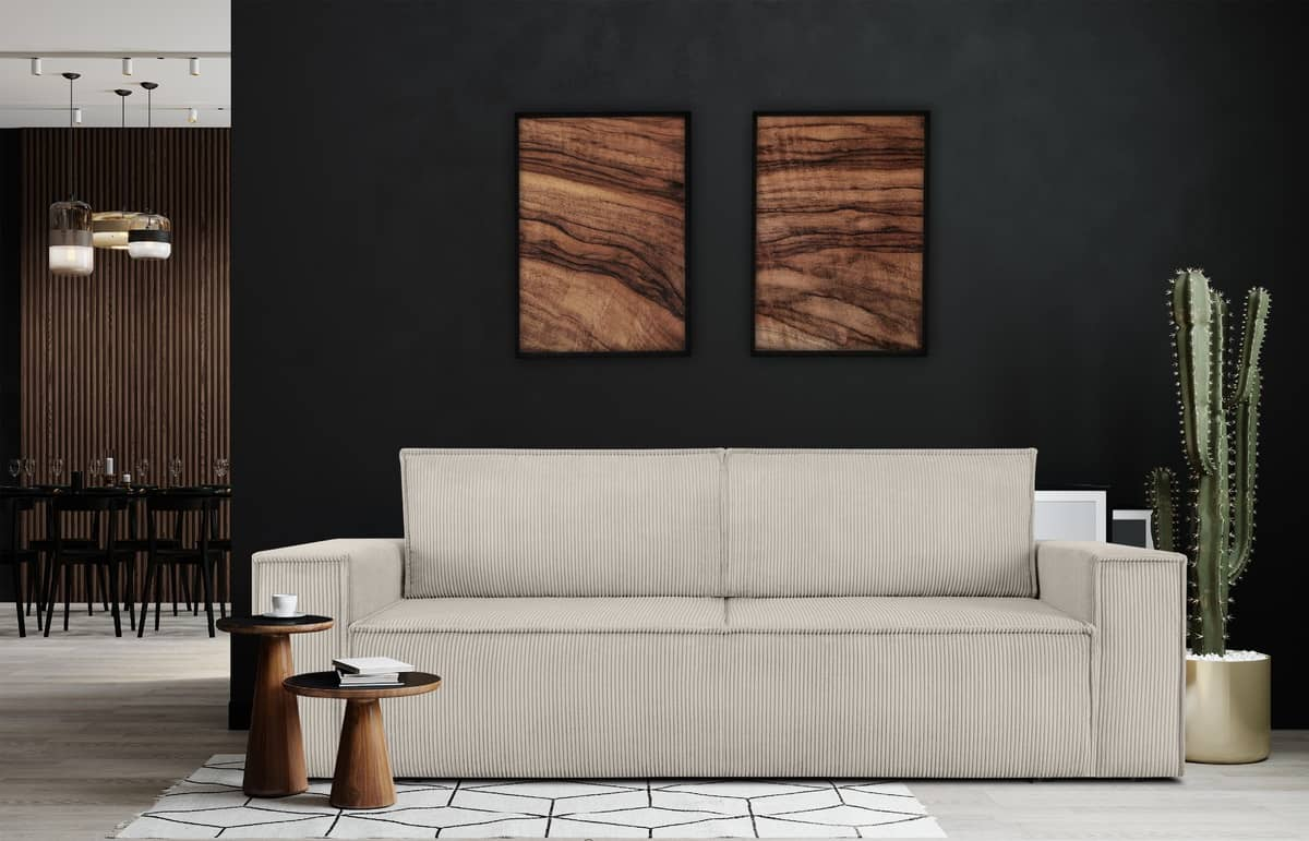Sofa NAPA, kreminė, 244x101x89 cm