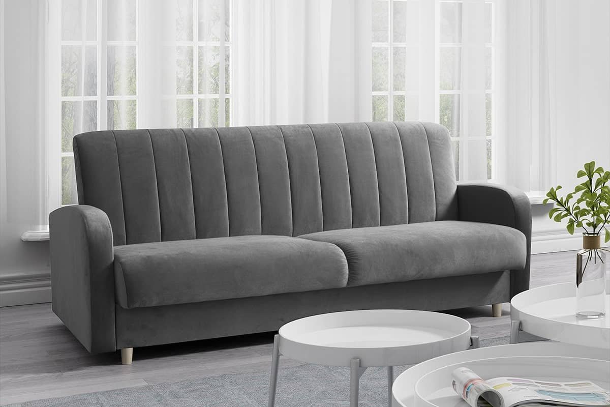 Sofa CAVIC, pilka, 222x93x90 cm