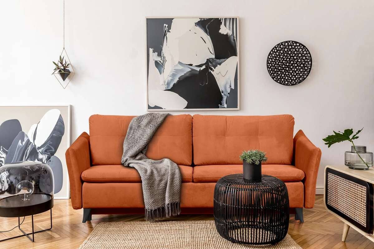 Sofa TENU, oranžinė, 230x92x97 cm