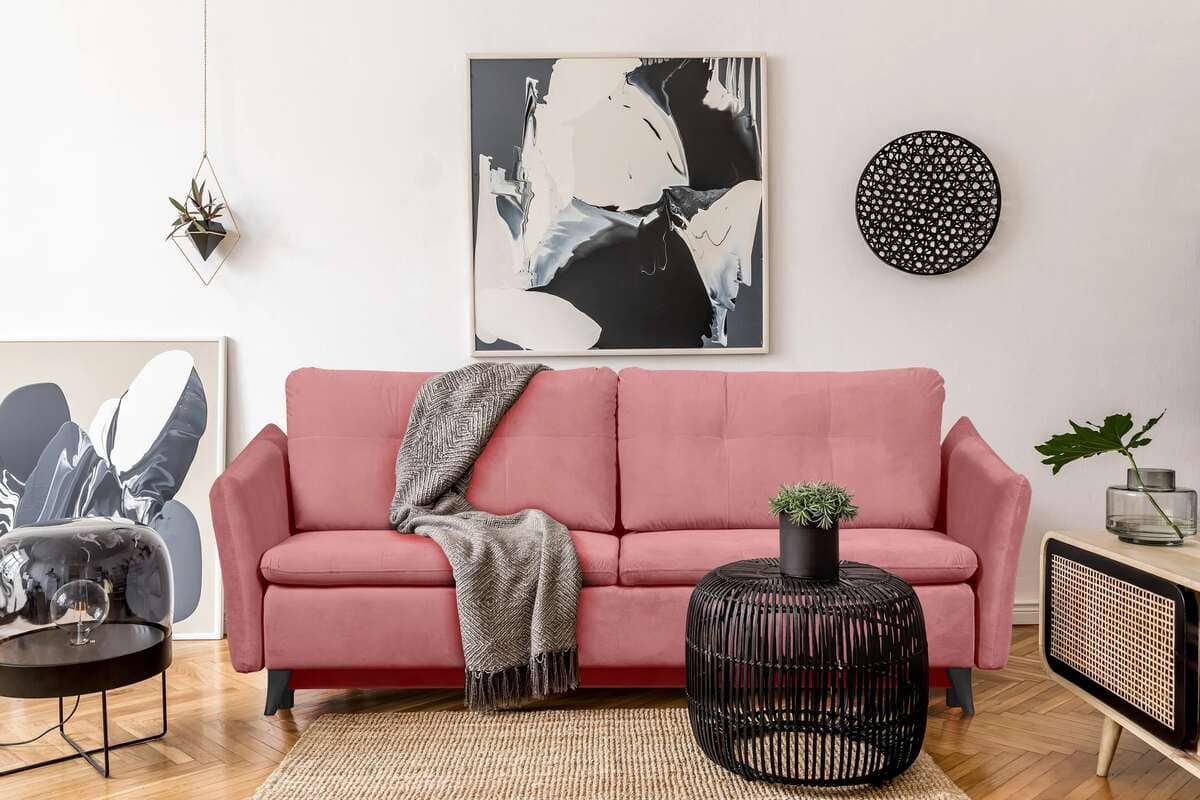 Sofa TENU, rožinė, 230x92x97 cm