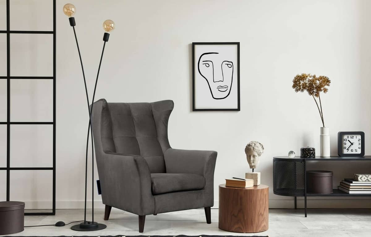 Fotelis SALIC, pilkas, 80x93x105 cm