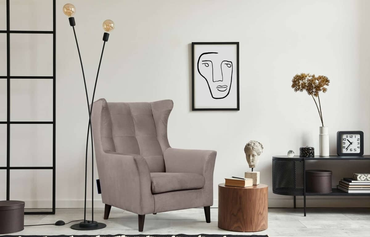 Fotelis SALIC, smėlio, 80x93x105 cm