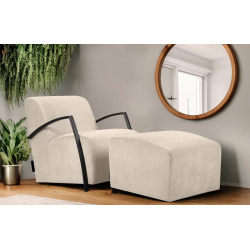 Fotelis CARA, kreminis, 67x82x76 cm