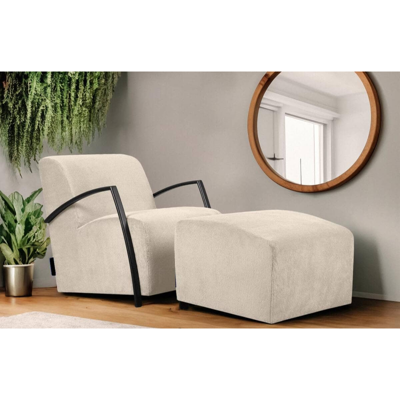 Fotelis CARA, kreminis, 67x82x76 cm