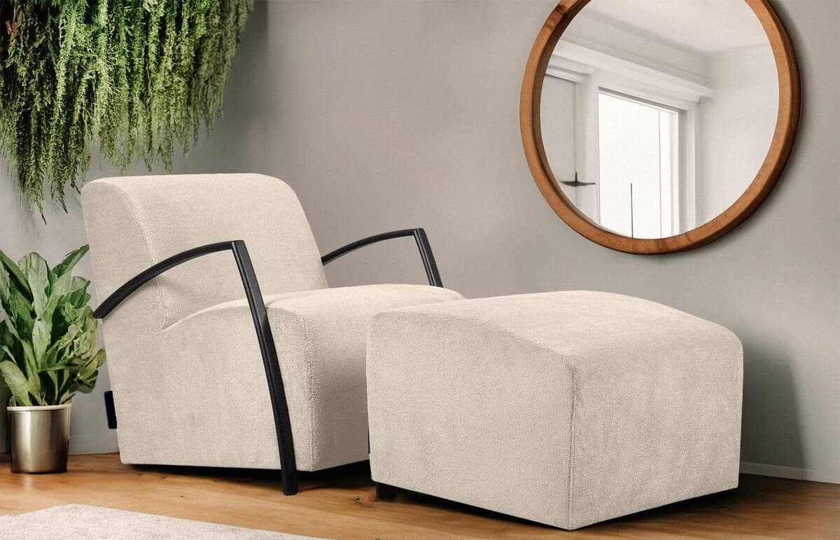 Fotelis CARA, kreminis, 67x82x76 cm