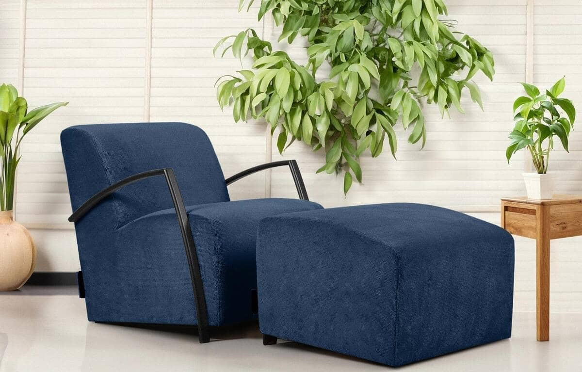 Fotelis CARA, mėlynas, 67x82x76 cm