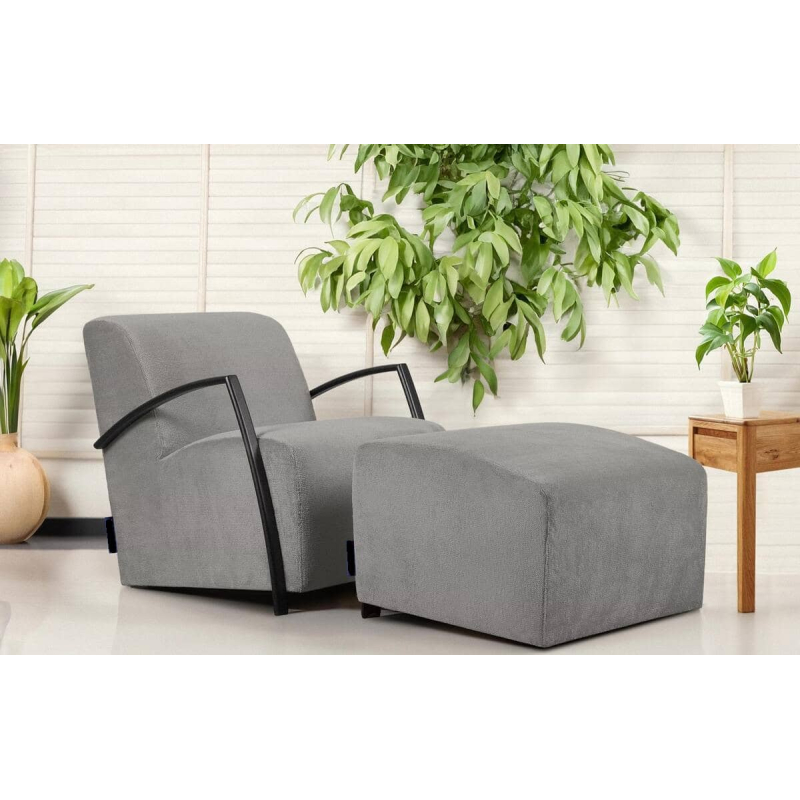 Pufas CARA, pilkas, 60x60x45 cm