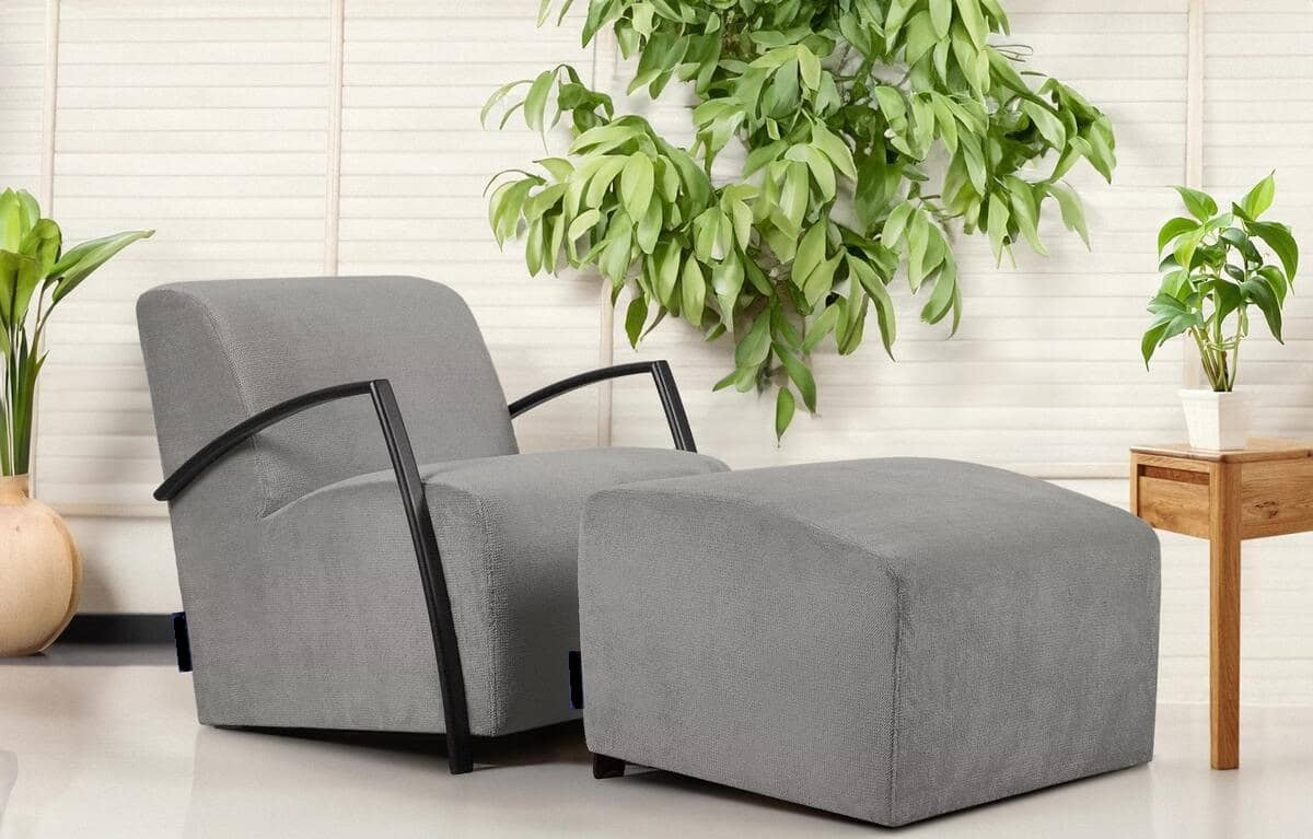 Pufas CARA, pilkas, 60x60x45 cm