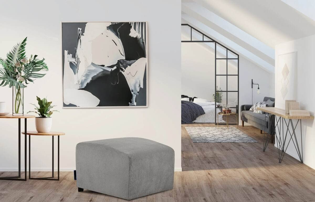 Pufas CARA, pilkas, 60x60x45 cm