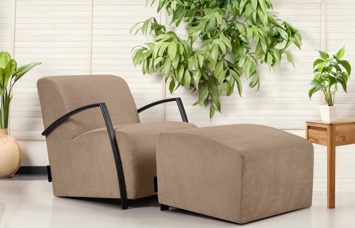 Pufas CARA, smėlio, 60x60x45 cm