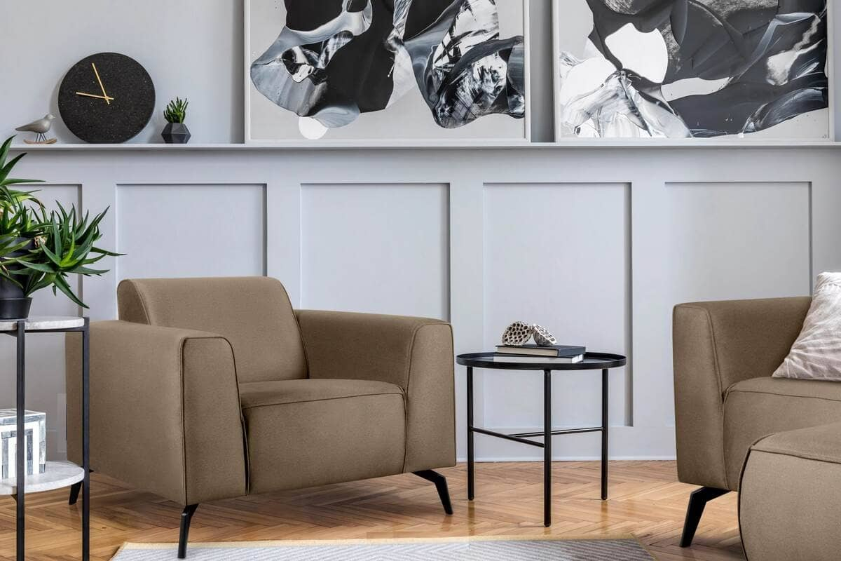 Fotelis VESTRU, smėlio, 100x92x78 cm