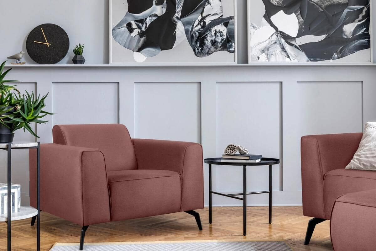 Fotelis VESTRU, rožinis, 100x92x78 cm