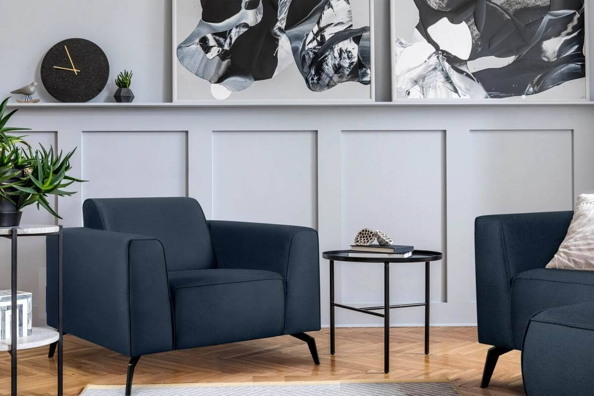 Fotelis VESTRU, mėlynas, 100x92x78 cm