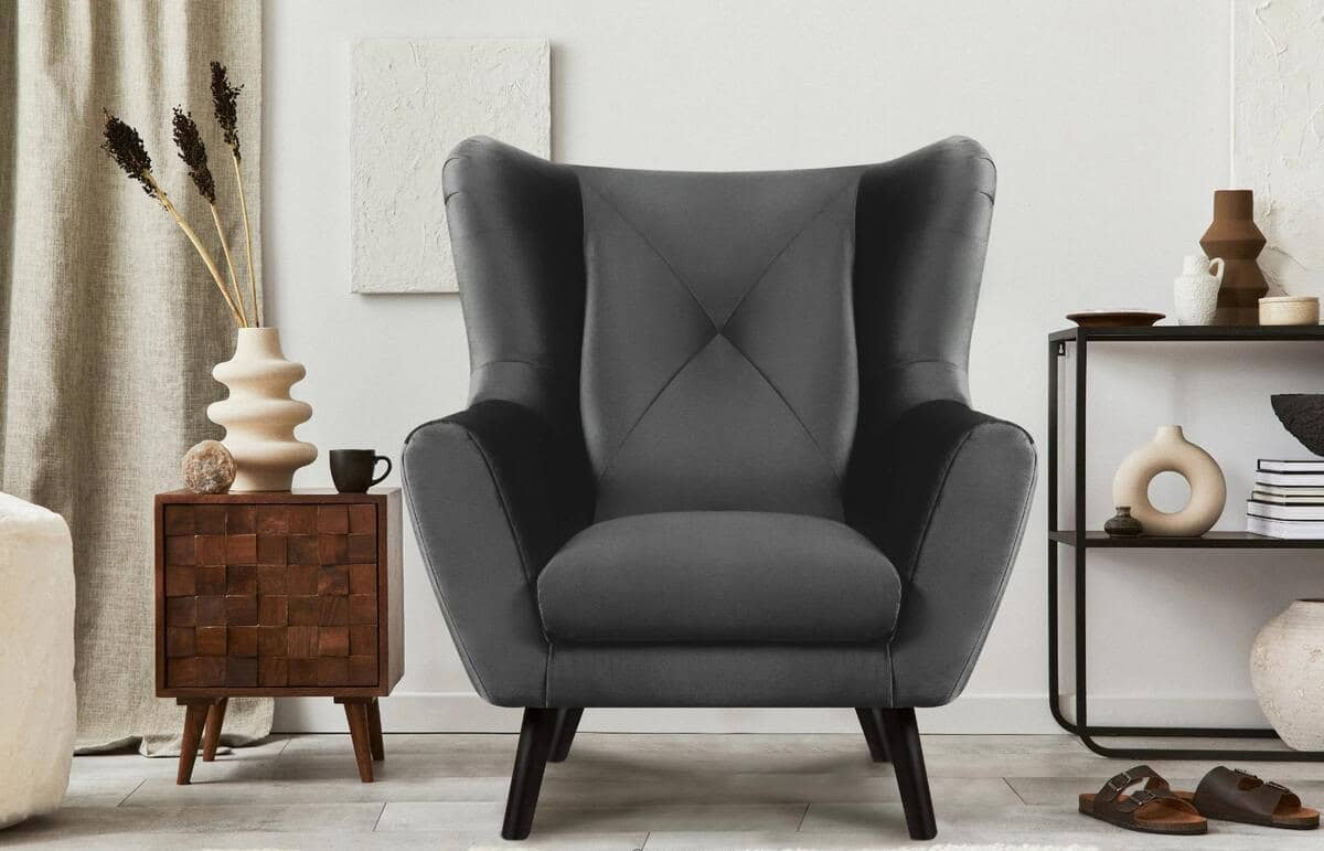 Fotelis MIRU, pilkas, 90x100x105 cm