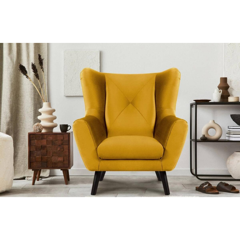 Fotelis MIRU, geltonas, 90x100x105 cm