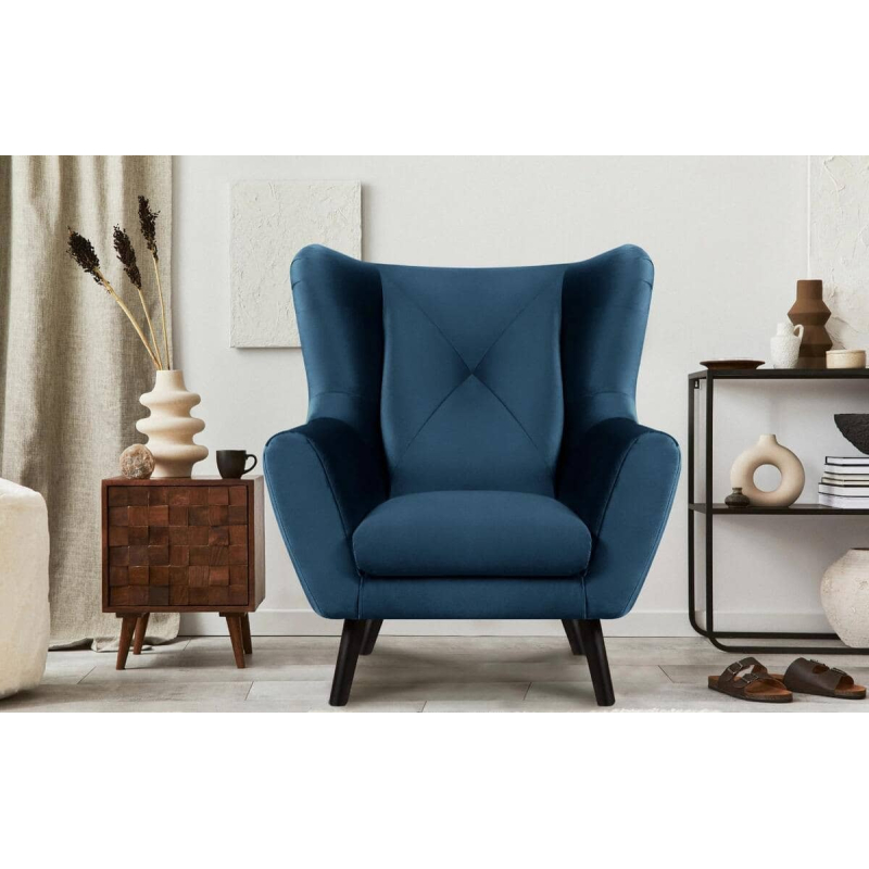 Fotelis MIRU, mėlynas, 90x100x105 cm