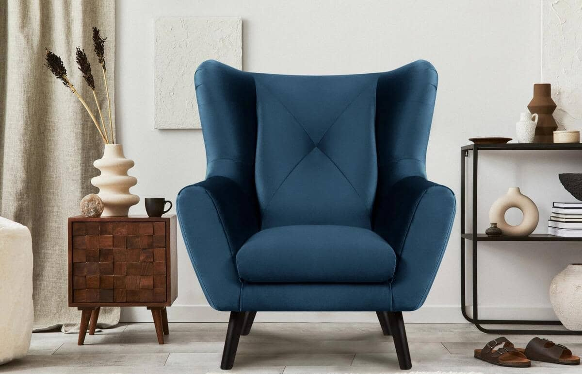 Fotelis MIRU, mėlynas, 90x100x105 cm