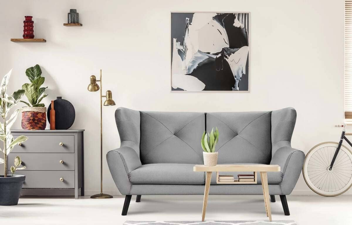 Sofa MIRU, šviesiai pilka, 196x100x105 cm