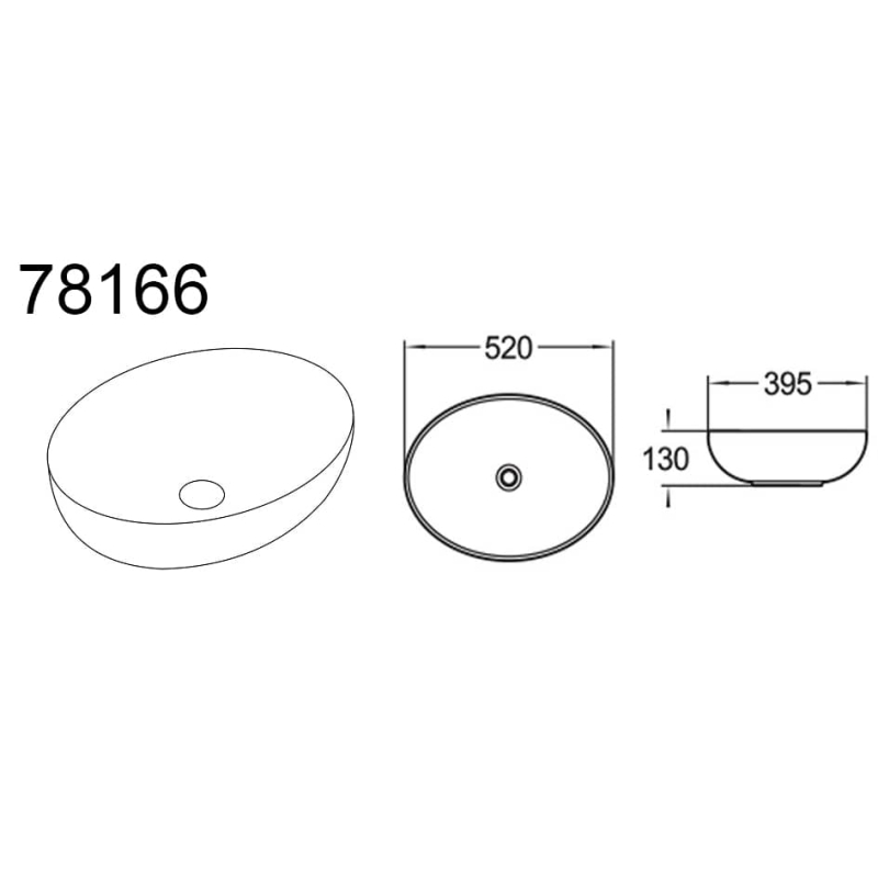 Pastatomas praustuvas MONA, 52x40x13 cm