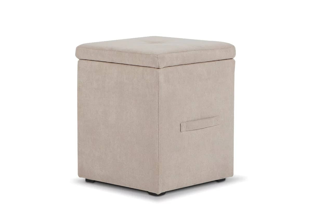 Pufas GRIDO su daiktadėže, smėlio, 41x41x50 cm