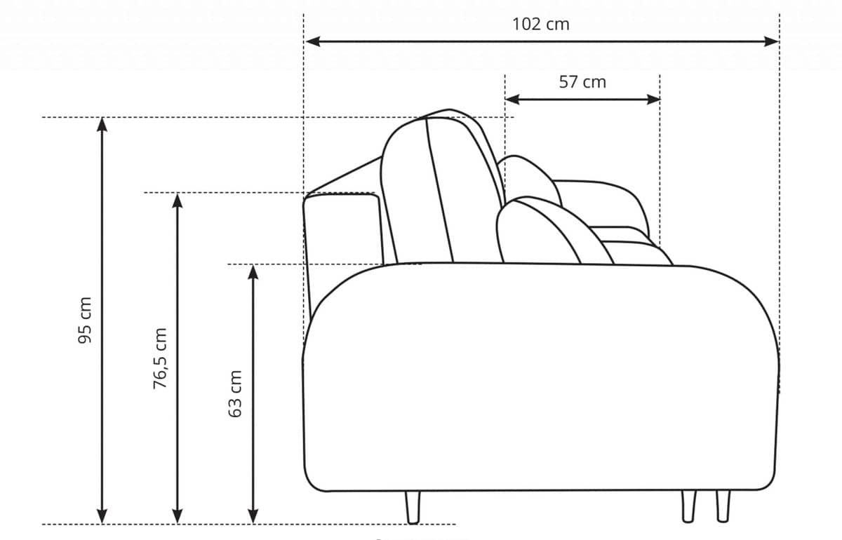 Sofa NUBUS, pilka, 230x102x95 cm