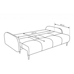 Sofa NUBUS, kreminė, 230x102x95 cm