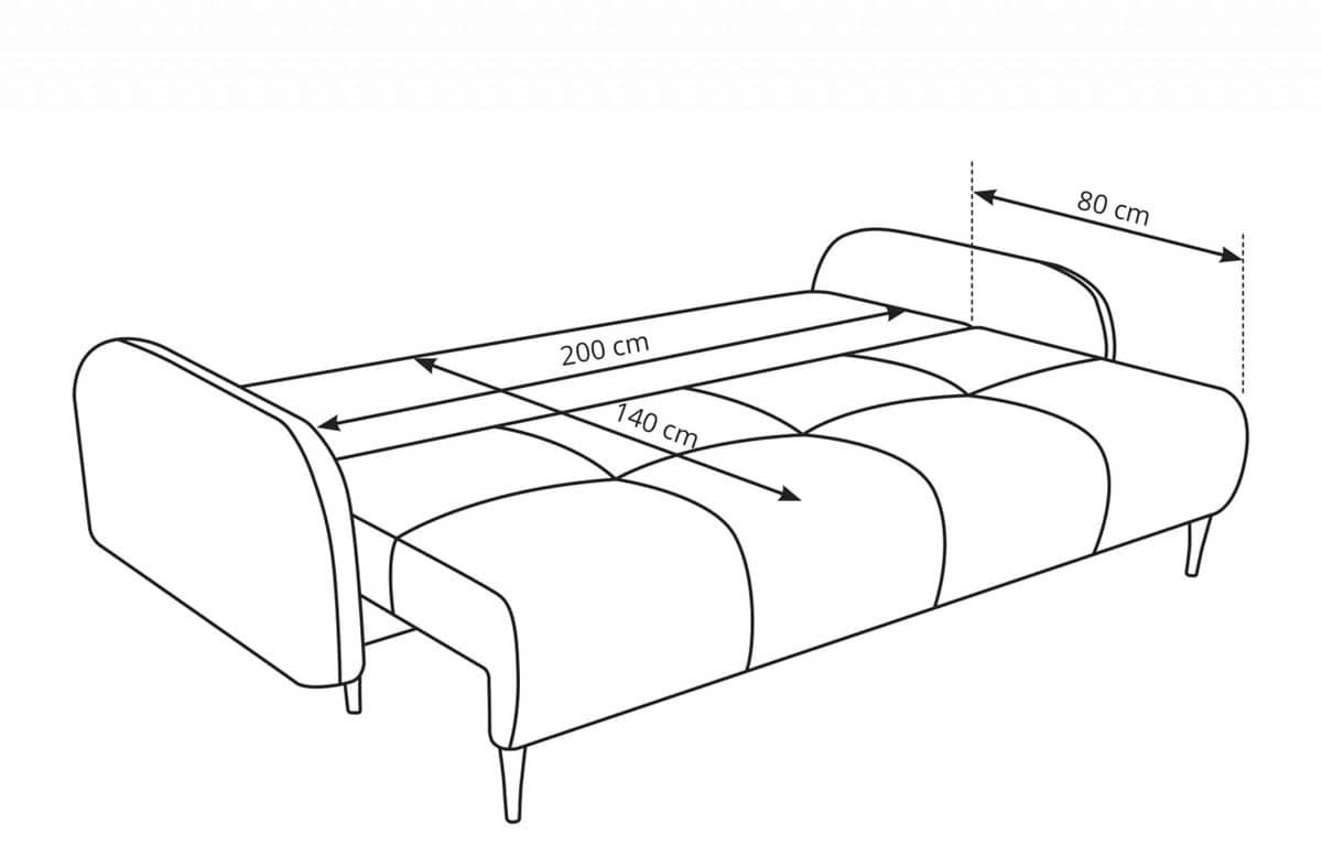 Sofa NUBUS, kreminė, 230x102x95 cm