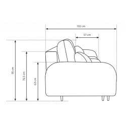 Sofa NUBUS, smėlio, 230x102x95 cm