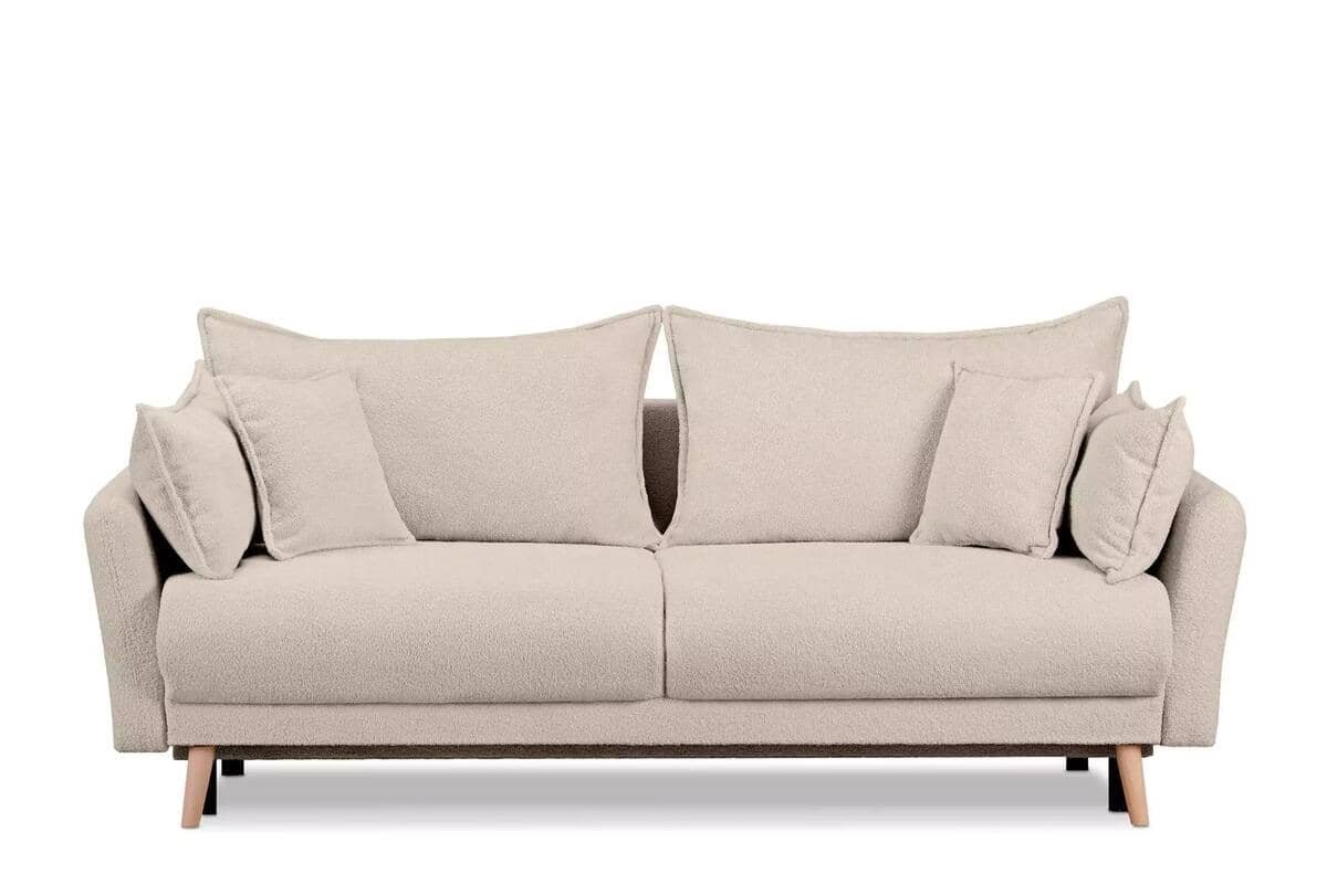 Sofa BELMO, kreminė, 228x95x102 cm