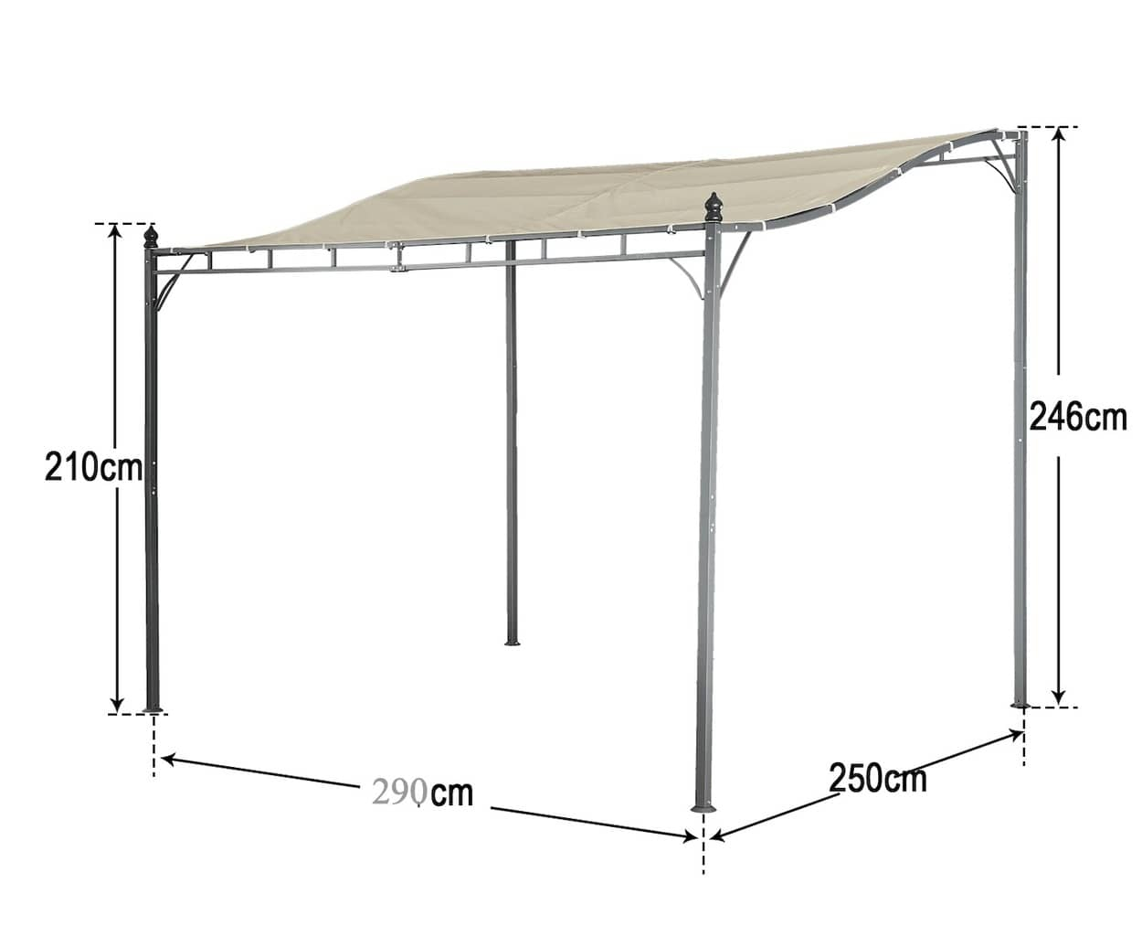Terasinė pavėsinė GAZE - 290x250 cm.