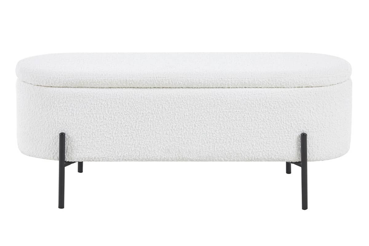 Pufas su daiktadėže SF470, baltas, 110x40x44 cm