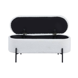 Pufas su daiktadėže SF470, baltas, 110x40x44 cm