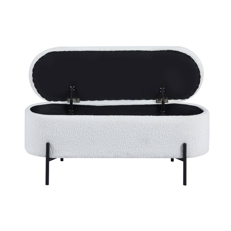 Pufas su daiktadėže SF470, baltas, 110x40x44 cm