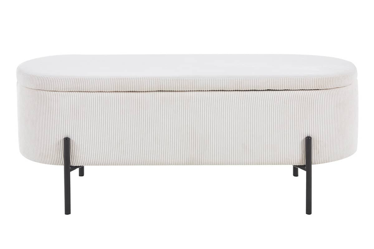 Pufas su daiktadėže SF500, baltas, 110x40x44 cm